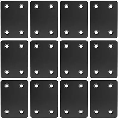 Black 2.4 X 1.5 Inch Metal Flat Straight Mending Plates Fixing Corner Brace W • $10.76