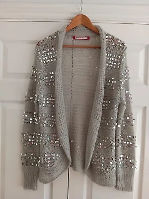 Katharine Hamnett Sequin Cardigan Mohair Merino And Nylon Size Large • £40