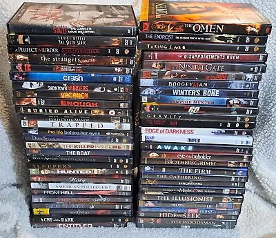 DVD Lot Of 54 Movies Horror Thriller Omen Exorcist Murder Crows 1 New Hitchcock • $50