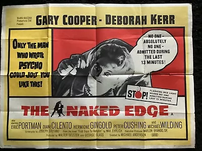 The Naked Edge Quad Poster 1961 Gary Cooper Deborah Kerr. • £120