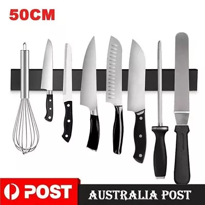 50cm Stainless Steel Magnetic Knife Rack Holder Knives Tool Shelf Magnet AUS • $21.99