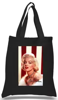 Shopper Tote Bag Cotton Black Cool Icon Stars Marilyn Monroe Ideal Gift Present • £7.99