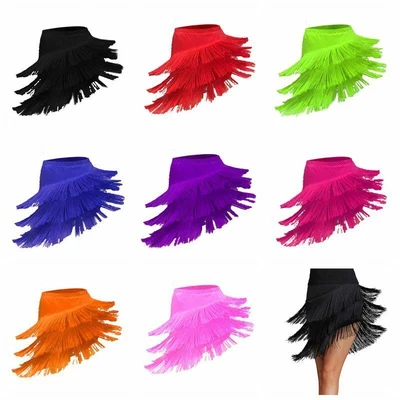 £20.39 • Buy New Women's Latin Tassel Fringe Skirt Dancewear Samba Salsa Dance Dress Costume