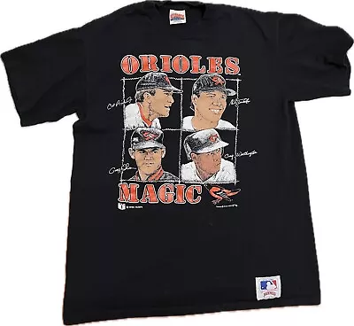 Vintage 90s Baltimore Orioles T-Shirt 1990 Black Sz XL USA Made Single Stitch • $50