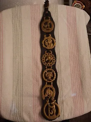 Six English Horse Brasses On A Martingale • $60