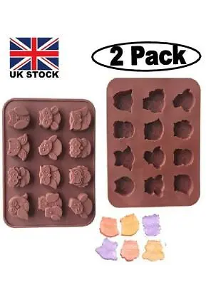 £5.99 • Buy (2 PC) Owl Design Silicone Chocolate,Baking,Wax,Candy,Soap,Bath Bomb 24 Mould