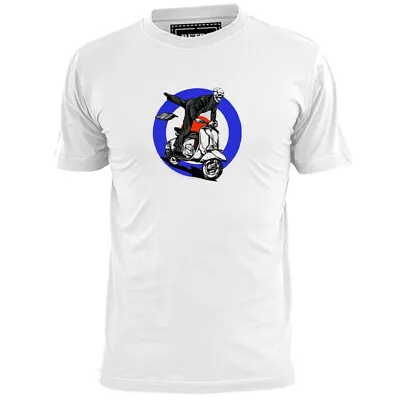 Mens Skull Scooter Man (v3)  T Shirt Vespa Lambretta Jam Weller Who  • £6.99