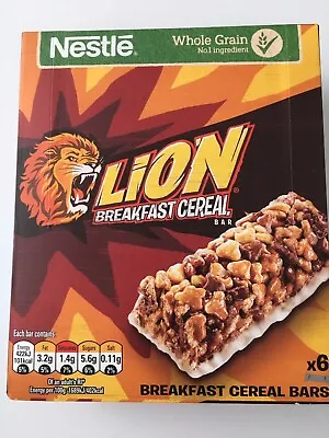 24 Nestle Lion Bars Breakfast Cereal Bars Four Boxes Of Six 25g Bars BBE 04/24 • £12.85