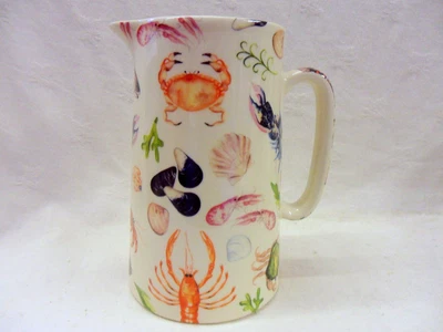 £21.99 • Buy Heron Cross Pottery 2 Pint Jug In Seashore Design