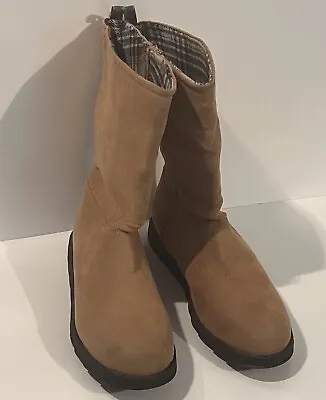 Muk Luk Women’s Warm Faux Suede Tan Boots Size 10 - New W/o Box Unused • $10