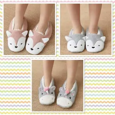 $16.65 • Buy Adorable Character Slippers - Grey Fox, Pink Fox Or Unicorn