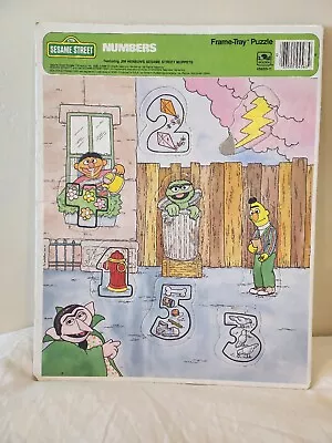 VTG Sesame Street The Count's Numbers Frame Tray Puzzle By CTW & Muppets 1988 • $10.79