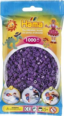 1000 Hama Purple 207-07 Color Iron On Midi Beads  • $3.99