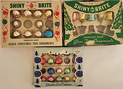 (31) Shiny Brite Feather Tree Mercury Glass Ornaments Bells Balls • $9.99