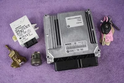 £119.99 • Buy BMW E46 M47N 320d EWS 3 Kit Lock Set Bosch DDE ECU (09/01 ON) RCL Key 0281011122