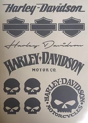 Harley Davidson Stickers Decal Set Sheet (Gloss Light Grey) • $25