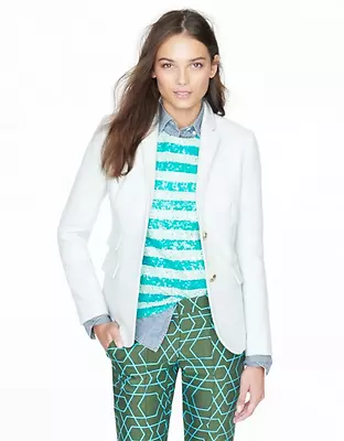 J Crew $250 'Hacking' Jacket Double Serge-Wool Mint Green Size 00  • $135