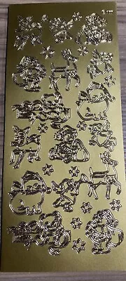£0.99 • Buy Christmas Teddies And Reindeer Peel Offs In Gold