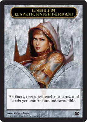 1x Emblem - Elspeth Knight-Errant // Soldier Token - (NM-Mint) Modern Event Dec • $15.48