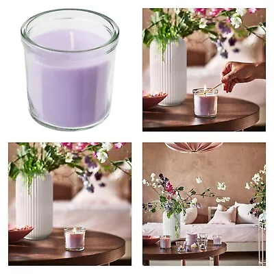 IKEA JÄMNMOD Scented Candle In Glass Sweet Pea/purple 40 Hr • £8.54