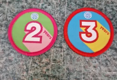 Girlguiding Guides Brownies Anniversary 1x 2 Years 1X 3 Years Woven Badges • £2.49