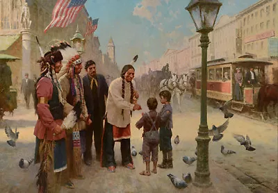 Z. S. Liang SITTING BULL'S KINDNESS PHILADELPHIA 1885 Giclee Canvas #5/25 • $950