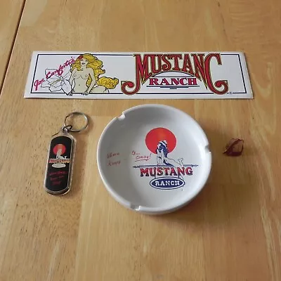 Vintage Mustang Ranch Collectibles Pin Ashtray Sticker Key Holder 1990's • $34.99