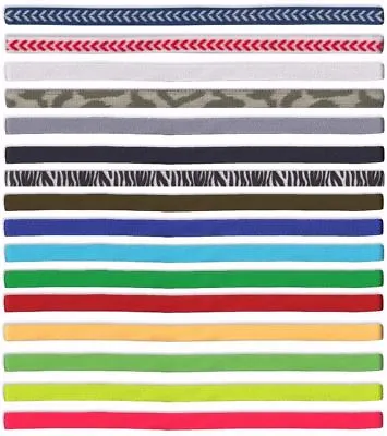 Slim Elastic Sport Headbands Bands Retro Hair Ties Tennis Gym Unisex Mens Womens • £2.99