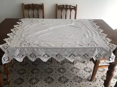 Ophelia's World Michele Durkson Clise Cutwork Tablecloth With Embroidery 48  Sq • $10.99