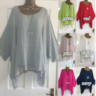 Plus Size Boho Women Long Sleeve Kaftan Baggy Blouse Loose Tee Shirt Tops Tunic • $18.99