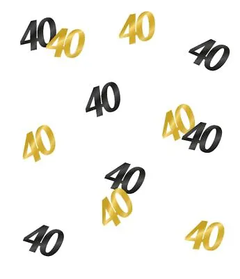 £2.99 • Buy 40th Birthday Black & Gold Table Confetti Birthday Partyware - 14g