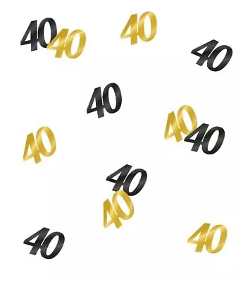 £2.99 • Buy 40th Birthday Black & Gold Table Confetti Birthday Partyware - 14g