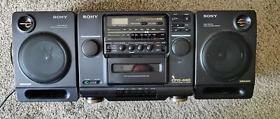 Vintage Sony CFD-440 Boombox Mega Bass AM/FM CD And Cassette READ DESCRIPTION • $71