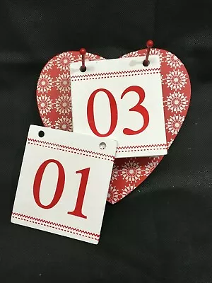 £4.99 • Buy Gisela Graham Countdown Christmas Advent Red Heart Calendar