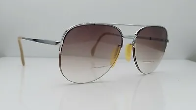 Vintage Zeiss 5685 Silver Pilot Half Rim Germany Sunglasses FRAMES ONLY • $23.40