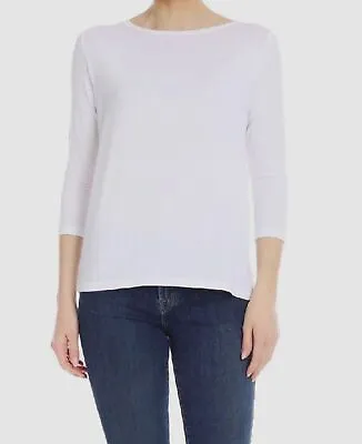 $110 Majestic Paris Women's White 3/4 Sleeve Hi-Lo T-Shirt Top Size 1/XS • $31.18