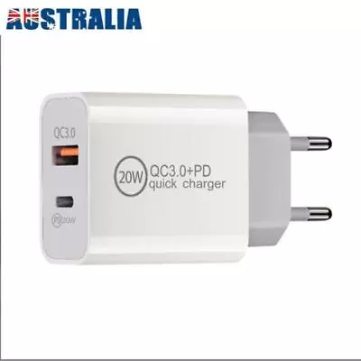 Portable 20W QC 3.0 PD USB-C Type C Phone/Tablet Fast Wall Charger Cable Adapter • $13.95