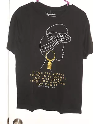 Maya Angelou Silhouette Tee-Shirt   Trying To Be Normal  Size Large 11-13 NWT • $10.62