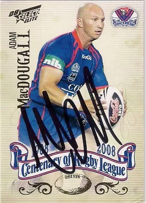 $17 • Buy Signed Adam Macdougall Newcastle Knights 2008 Centenary Nrl Player Card Rare