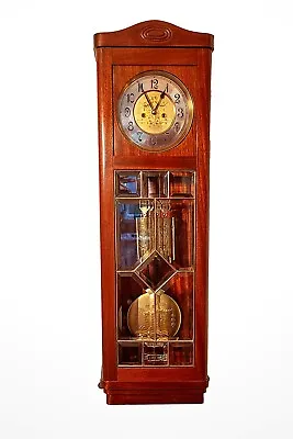 Antique Vienna Regulator 2 Weight Art Nouveau Bevel Glass Wall Clock • $1250