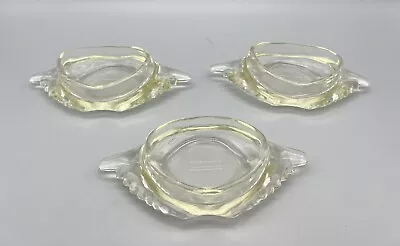 Vintage McKee Clear Glass Glasbake Deviled Crab Baking Shells Set Of 3 • $22.49