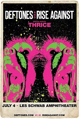 Rise Against / Deftones / Thrice 2017 Bend Oregon Concert Tour Poster • $19.19