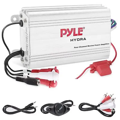 Pyle Hydra Marine Amplifier - Upgraded Elite Series 400 Watt 4 Channel Micro Amp • $60.39