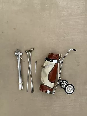 Vintage Golf Bag Cart W/Stirrers Bar Cocktail Drink Mixing Accessory Set Taiwan • $23