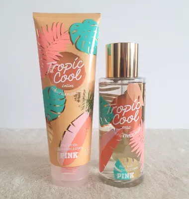 2 Pc Victoria's Secret PINK Tropic Cool Fragrance Mist & Cream Set New • $34.99