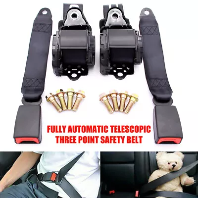 Set Of 2 Retractable Auto Car 3 Point Safety Seat Belt  Adjustable Diagonal Belt • $39.99