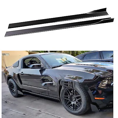 Side Skirt Splitter Extension Rocker Panel Glossy Black For Ford Mustang • $49.99