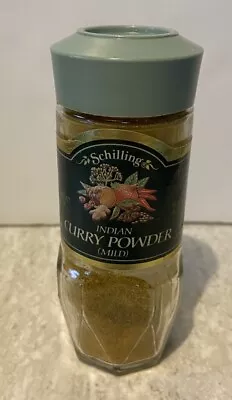 CURRY POWDER Vintage McCormick Schilling Spice Jar Bottle Sage Green Lid • $28