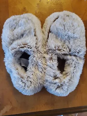 Warmies Women's Microwaveable Plush Slippers One Size Fits Most Light Gray • $4.99