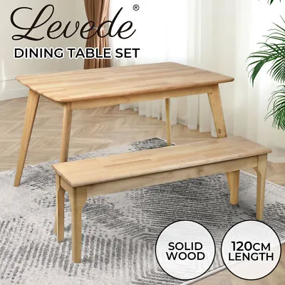 Levede Dining Sets 1XTable+1XBench Chair Coffee Tables Computer 120CM 4-6 Seater • $349.99